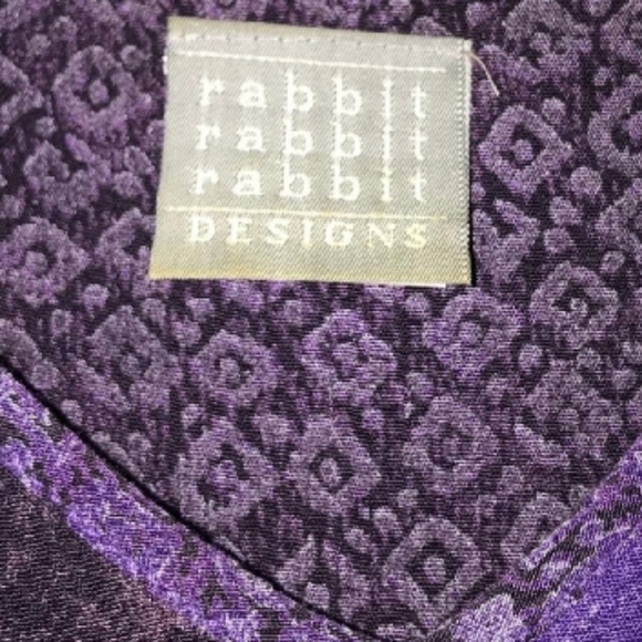 Rabbit Rabbit Rabbit Vintage Purple Rayon Sleeveless Midi Dress - Picture 2 of 8